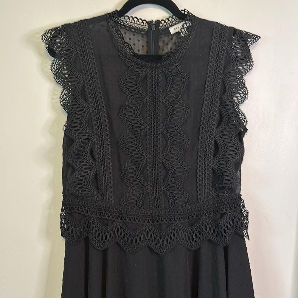 Stellah dress mini stellah eyelet lace polka dot black sleeveless dress